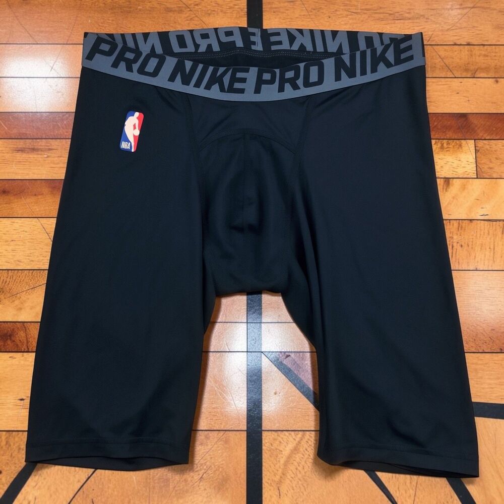 Nike Pro Men's Black NBA Team Issued Compression Shorts XL XLarge 880802-010